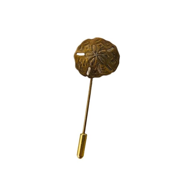 Vintage Goldtone Coppertone 2"l Stick Pin Sand Dollar Design (3/4") - Picture 9 of 16